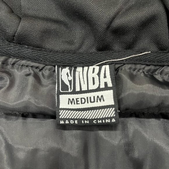 NWT NBA net dry hooded basketball Jacket puffer full zipup black bomber zom7510f - Picture 3 of 9